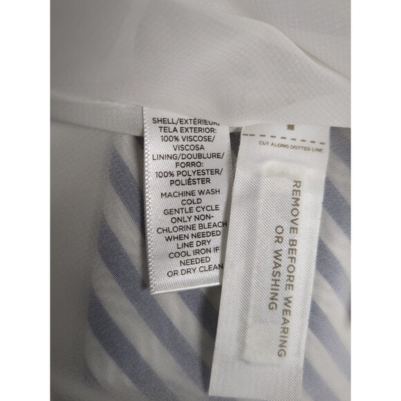 NEW LOFT Large Midi Ruffles Off Shoulders Short Sleeves Stripes Summer Vacation - Picture 13 of 13